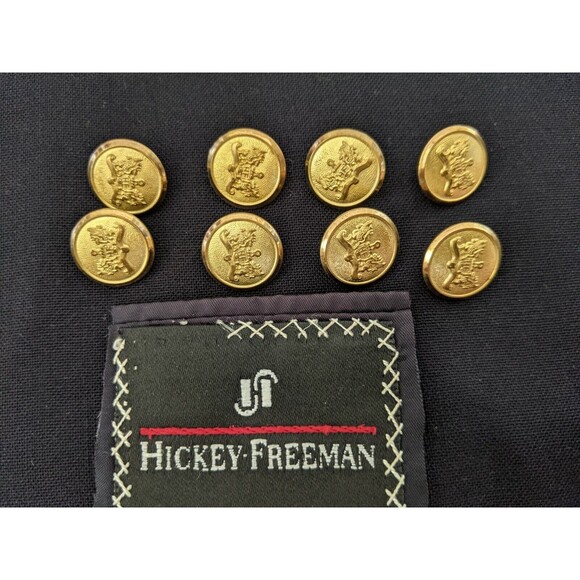 Hickey freeman Shield Crest metal Gold set 14 replacement Blazer Jacket Buttons - Picture 5 of 7